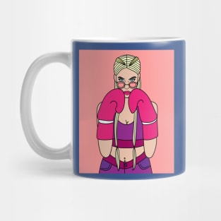 Boxing Female Boxer Retro Boxing Gloves Mug